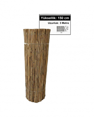 Orta Boy Doğal Hasır Kamış Çit 1.5m x 3m