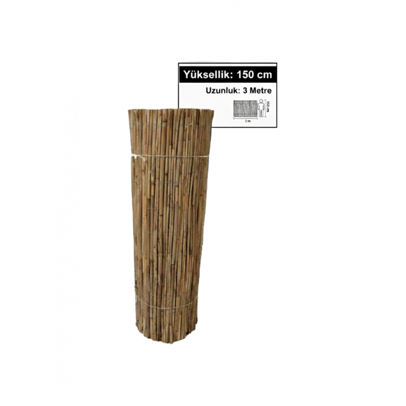 Orta Boy Doğal Hasır Kamış Çit 1.5m x 3m Orta Boy Doğal Hasır Kamış Çit 1.5m x 3m