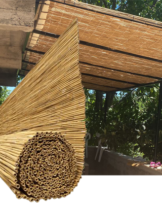 Orta Boy Doğal Hasır Kamış Çit 2m x 3m