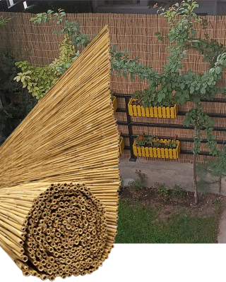 Orta Boy Doğal Hasır Kamış Çit 2m x 5m