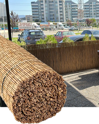 Özel Boy Doğal Hasır Kamış Çit 80cm x 3m