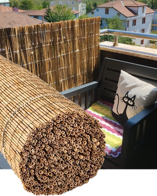Özel Boy Doğal Hasır Kamış Çit 80cm x 5m