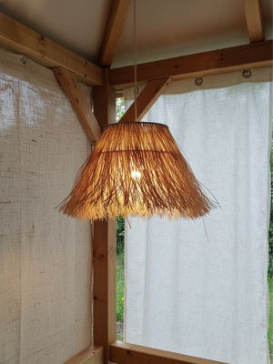 Günebakan Doğal Rafya Hasır Tasarım Bohem Avize 30x45cm Günebakan Doğal Rafya Hasır Tasarım Bohem Avize 30x45cm