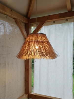 Günebakan Doğal Rafya Hasır Tasarım Bohem Avize 30x45cm Günebakan Doğal Rafya Hasır Tasarım Bohem Avize 30x45cm