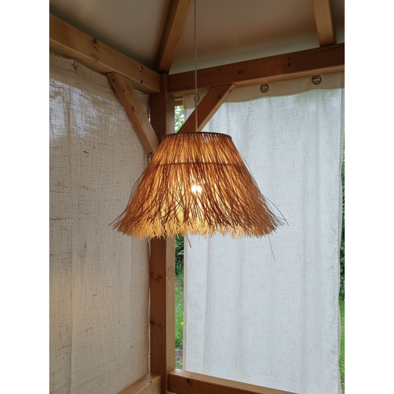 Günebakan Doğal Rafya Hasır Tasarım Bohem Avize 30x45cm Günebakan Doğal Rafya Hasır Tasarım Bohem Avize 30x45cm