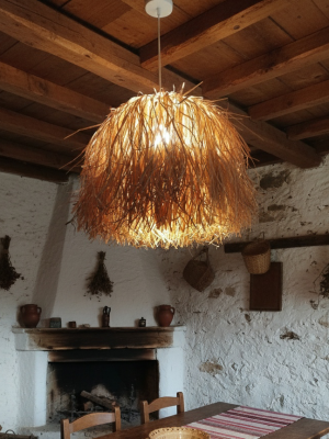 Çobanyıldızı Doğal Rafya Hasır Tasarım Bohem Avize 40x45cm Çobanyıldızı Doğal Rafya Hasır Tasarım Bohem Avize 40x45cm